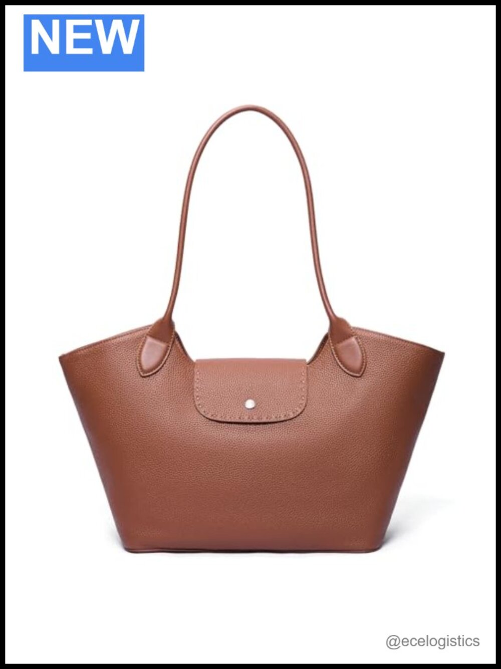 Genuine Leather Tote Bag for Women Minimalist Roomy Shoulder Purse Work